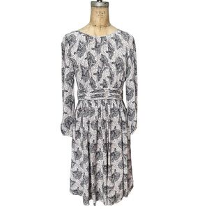 BODEN VISCOSE FULL SKIRT LONG SLEEVE SELINA DRESS -SIZE US 6L
